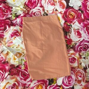 Orange Pink Knee-Length Pencil Skirt